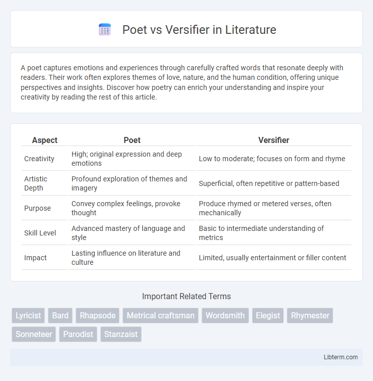 Versifier vs Poet in Literature - What is The Difference?
