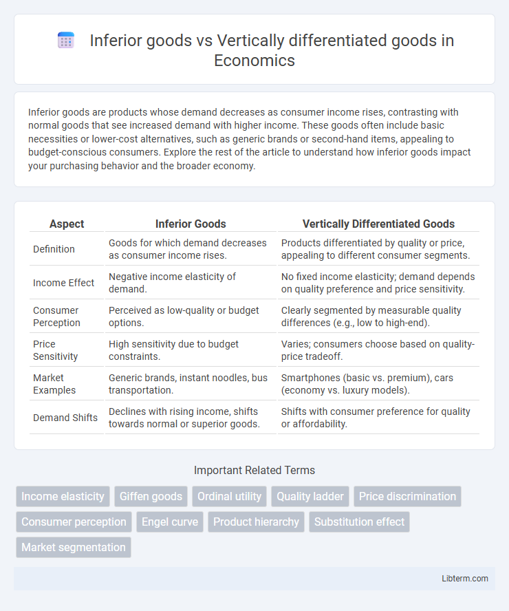Vertically differentiated goods vs Inferior goods in Economics - What is The Difference?