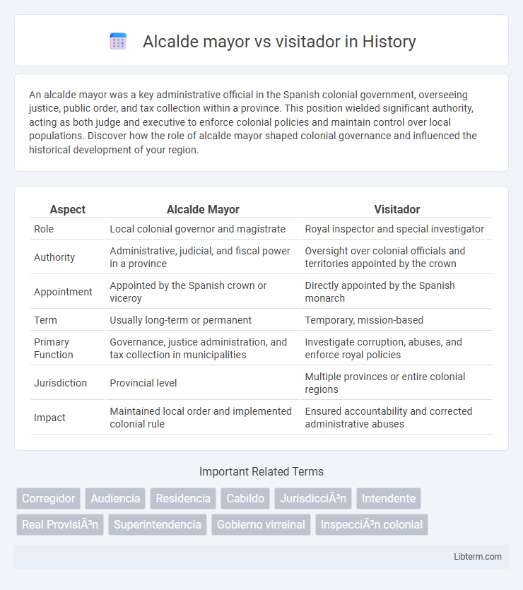 visitador vs Alcalde mayor in History - What is The Difference?