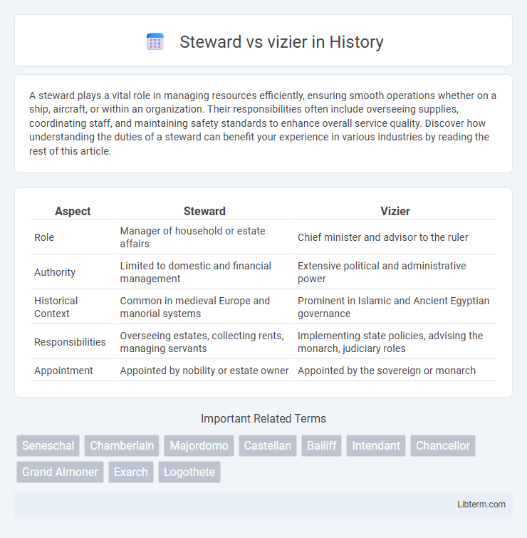 vizier vs Steward in History - What is The Difference?