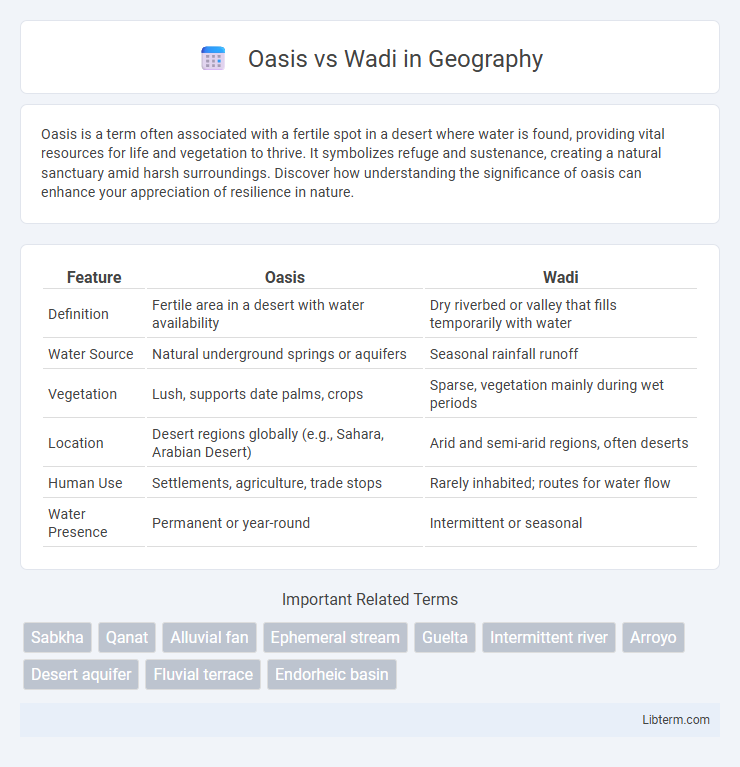 Wadi vs Oasis in Geography - What is The Difference?