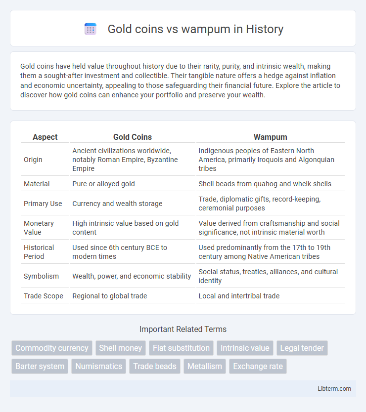 wampum vs Gold coins in History - What is The Difference?