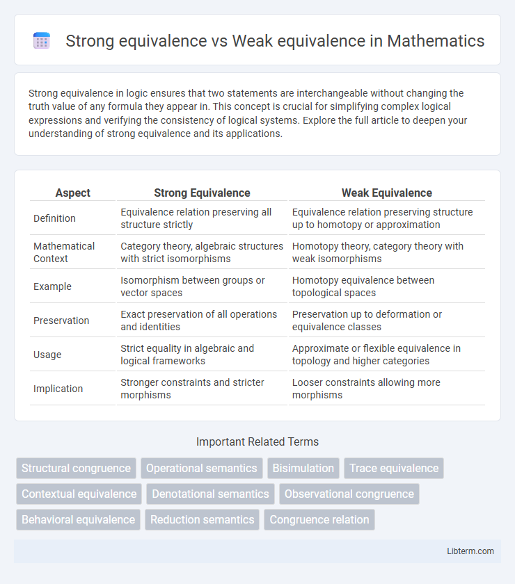 Weak equivalence vs Strong equivalence in Mathematics - What is The Difference?