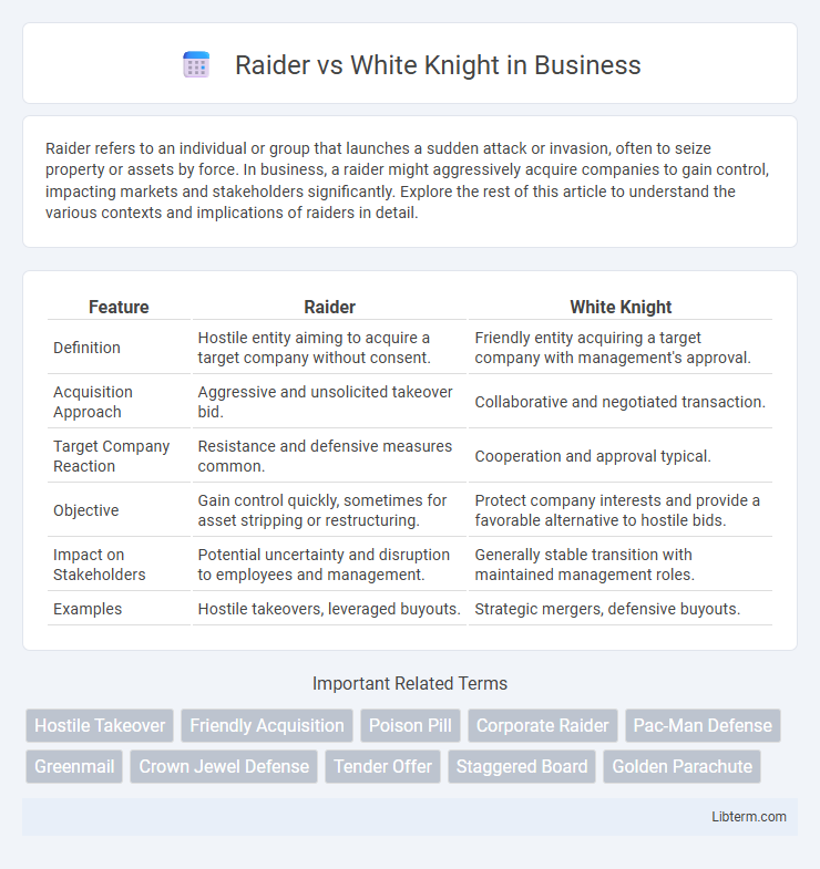 White Knight vs Raider in Business - What is The Difference?
