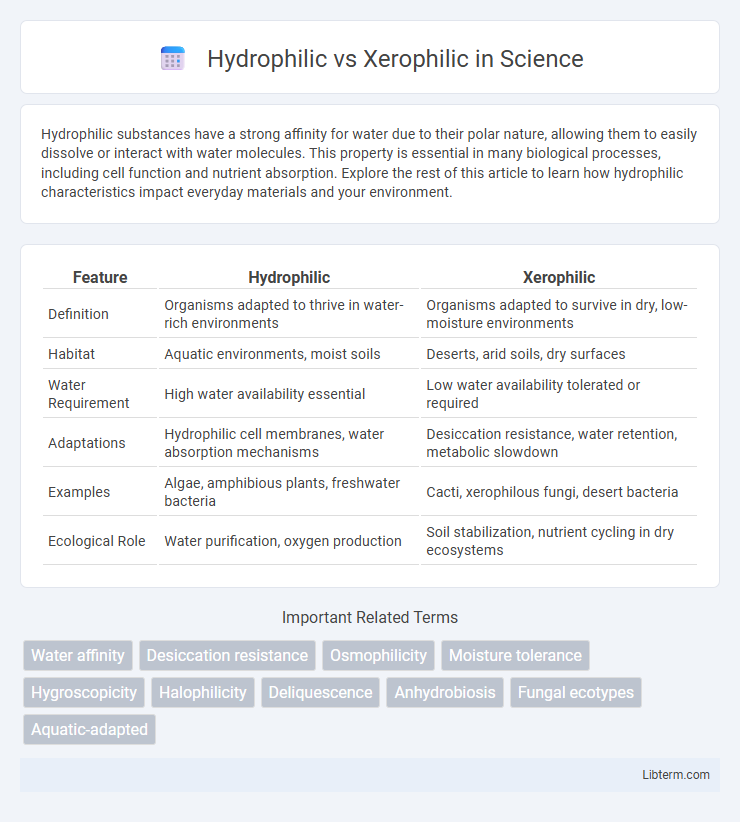Xerophilic vs Hydrophilic in Science - What is The Difference?