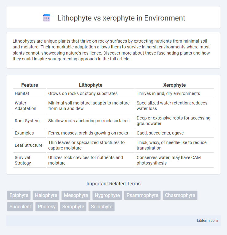 xerophyte vs Lithophyte in Environment - What is The Difference?