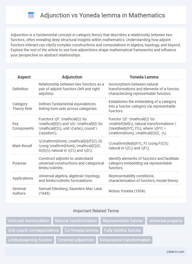 Yoneda lemma vs Adjunction in Mathematics - What is The Difference?