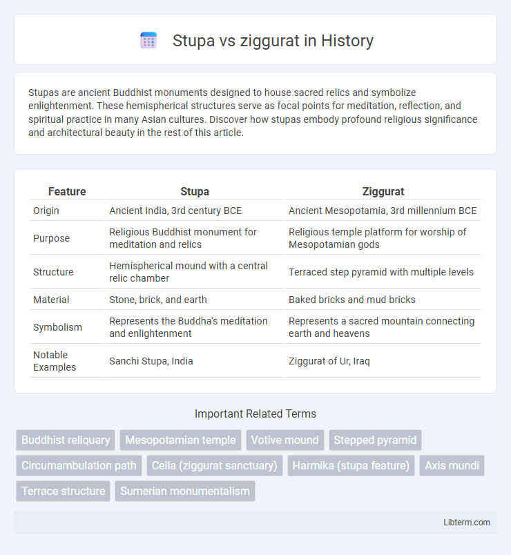 ziggurat vs Stupa in History - What is The Difference?