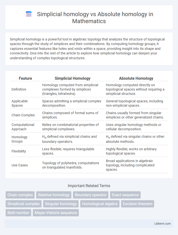 Absolute homology vs Simplicial homology in Mathematics - What is The Difference?