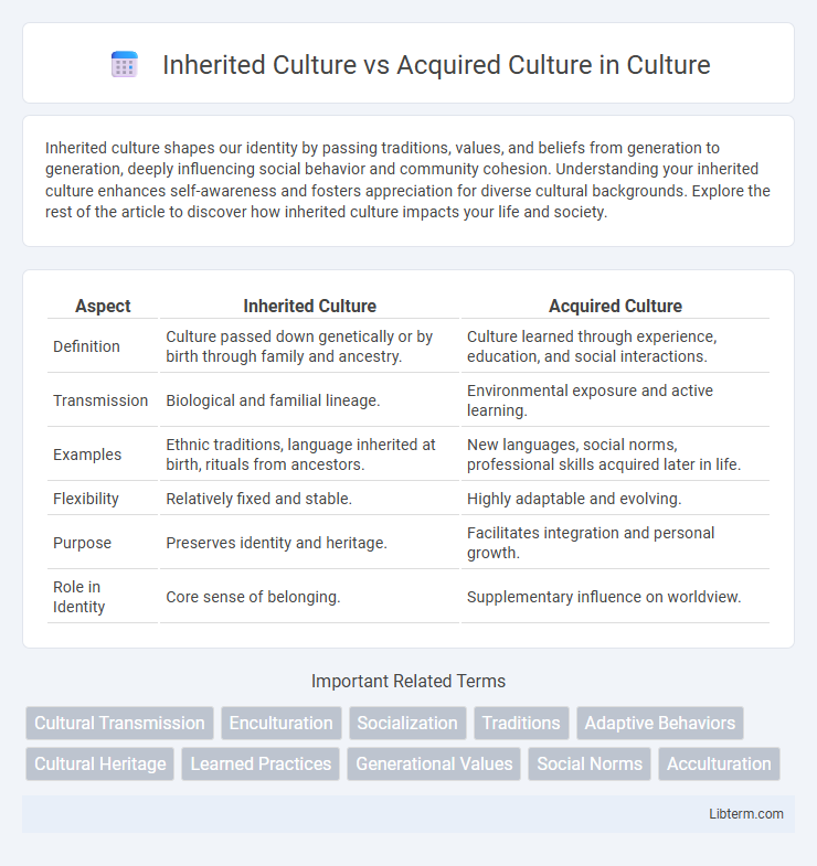 Acquired Culture vs Inherited Culture in Culture - What is The Difference?