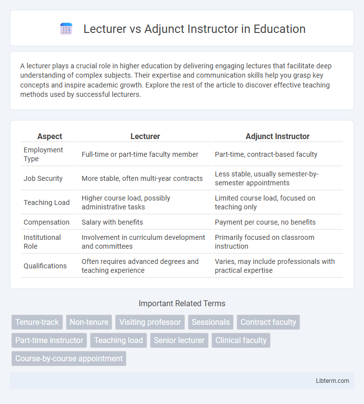 Adjunct Instructor vs Lecturer in Education - What is The Difference?
