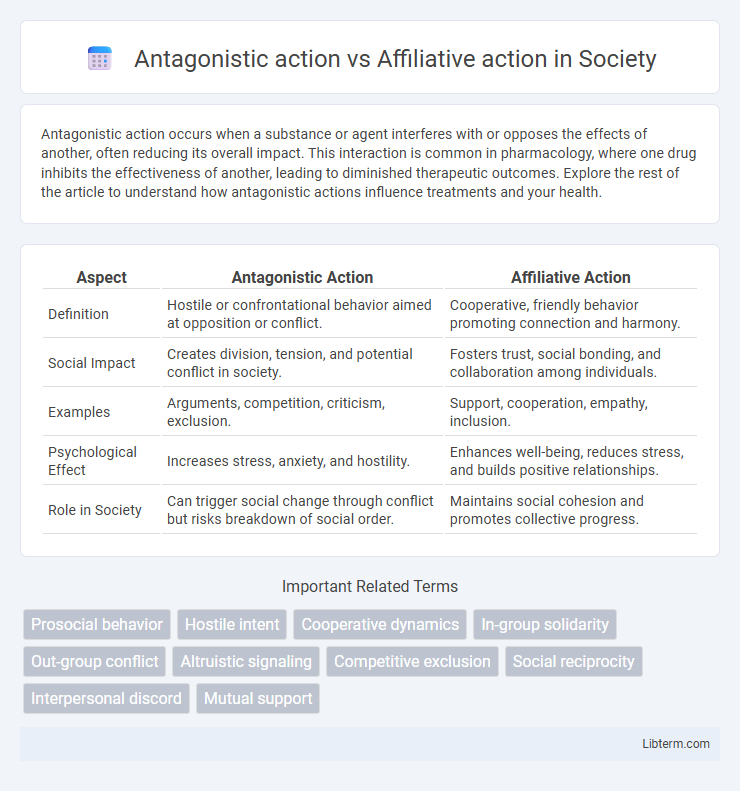 Affiliative action vs Antagonistic action in Society - What is The Difference?