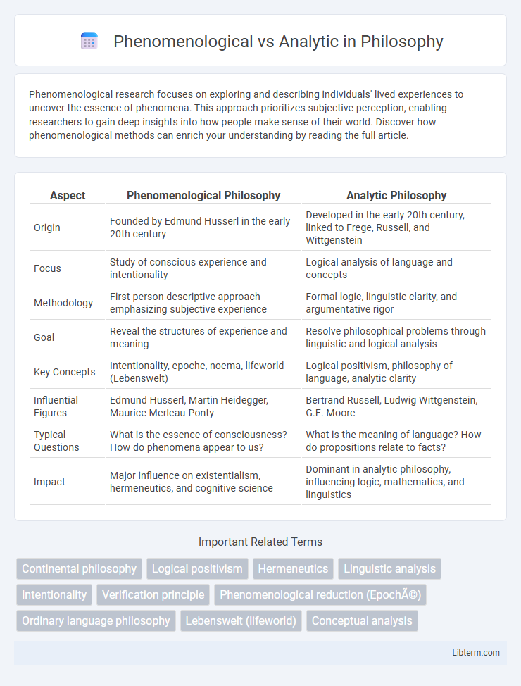 Analytic vs Phenomenological in Philosophy - What is The Difference?