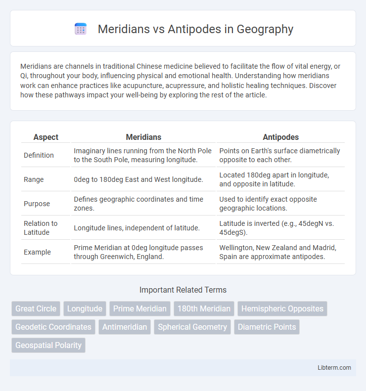 Antipodes vs Meridians in Geography - What is The Difference?