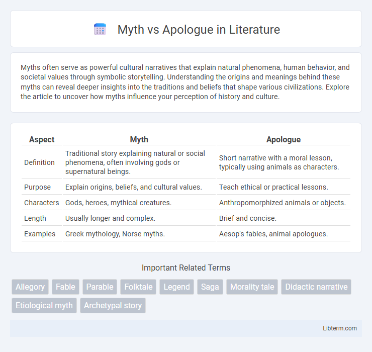 Apologue vs Myth in Literature - What is The Difference?