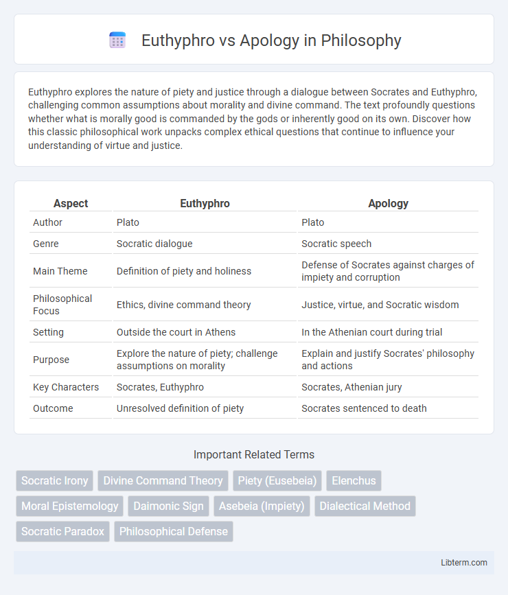 Apology vs Euthyphro in Philosophy - What is The Difference?