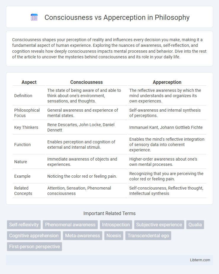 Apperception vs Consciousness in Philosophy - What is The Difference?