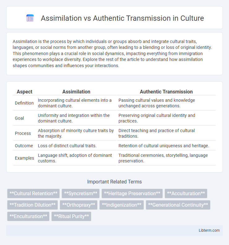 Authentic Transmission vs Assimilation in Culture - What is The Difference?