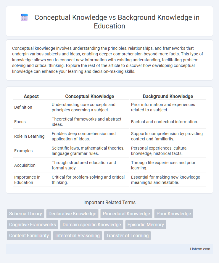 Background Knowledge vs Conceptual Knowledge in Education - What is The Difference?