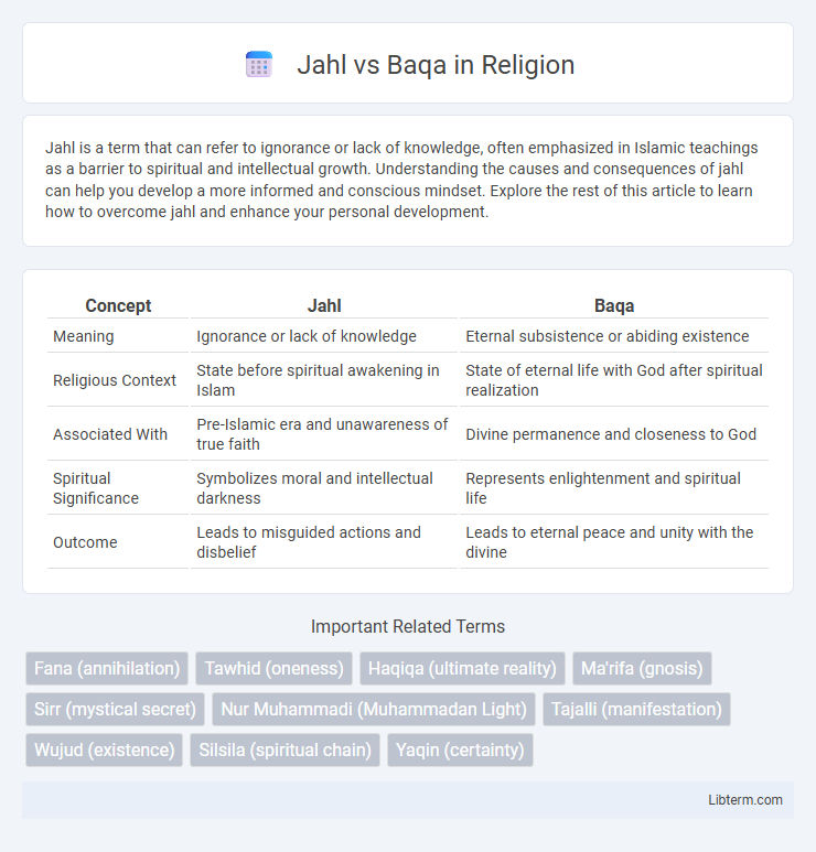 Baqa vs Jahl in Religion - What is The Difference?