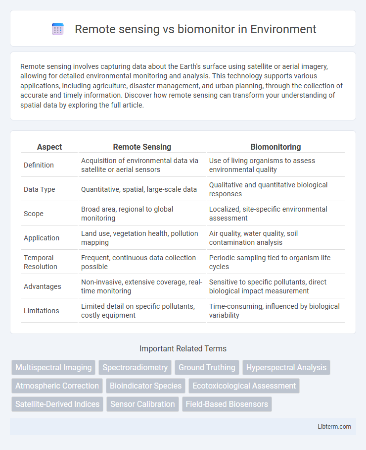 biomonitor vs Remote sensing in Environment - What is The Difference?