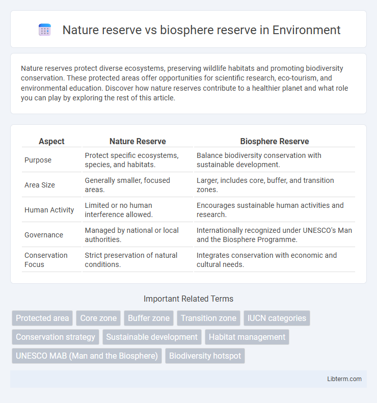 biosphere reserve vs Nature reserve in Environment - What is The Difference?