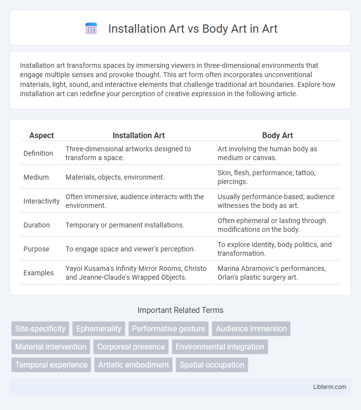Body Art vs Installation Art in Art - What is The Difference?