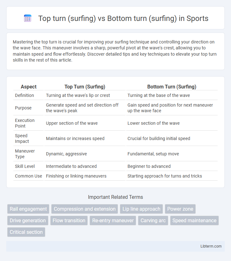 Bottom turn (surfing) vs Top turn (surfing) in Sports - What is The Difference?