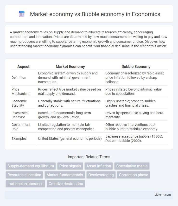 Bubble economy vs Market economy in Economics - What is The Difference?