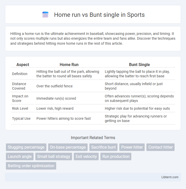 Bunt single vs Home run in Sports - What is The Difference?