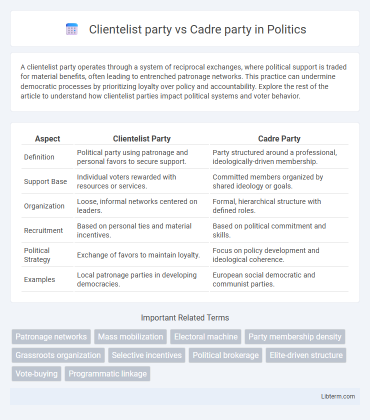 Cadre party vs Clientelist party in Politics - What is The Difference?