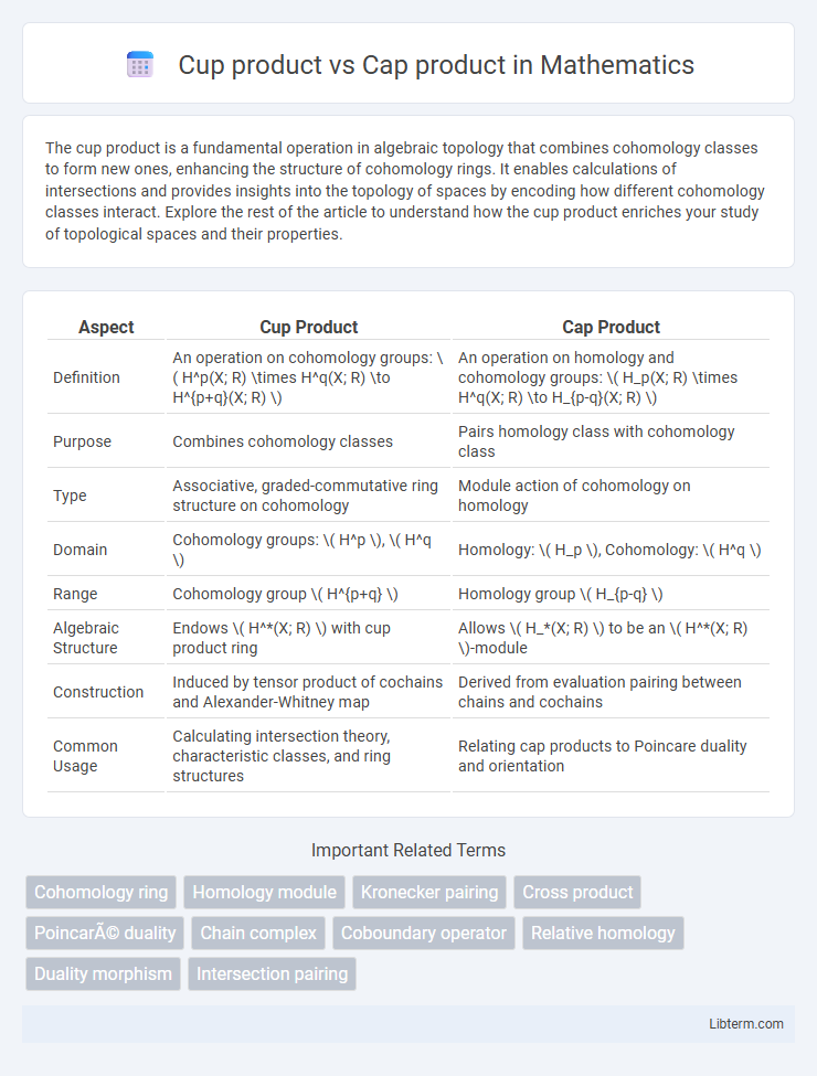 Cap product vs Cup product in Mathematics - What is The Difference?