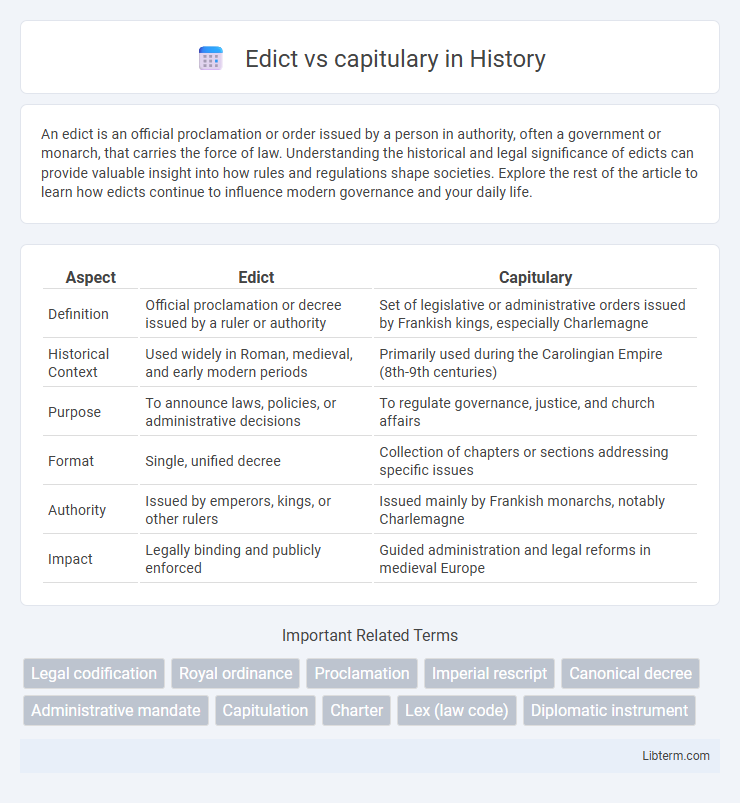 capitulary vs Edict in History - What is The Difference?