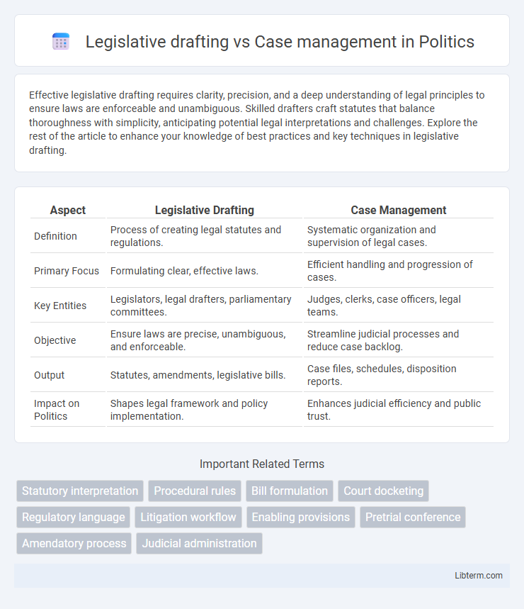 Case management vs Legislative drafting in Politics - What is The Difference?