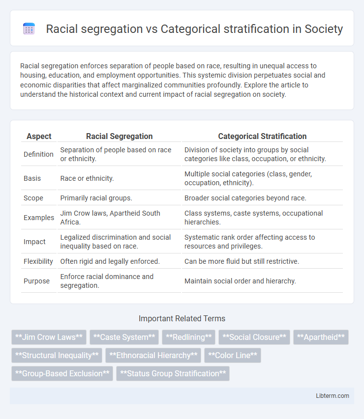 Categorical stratification vs Racial segregation in Society - What is The Difference?