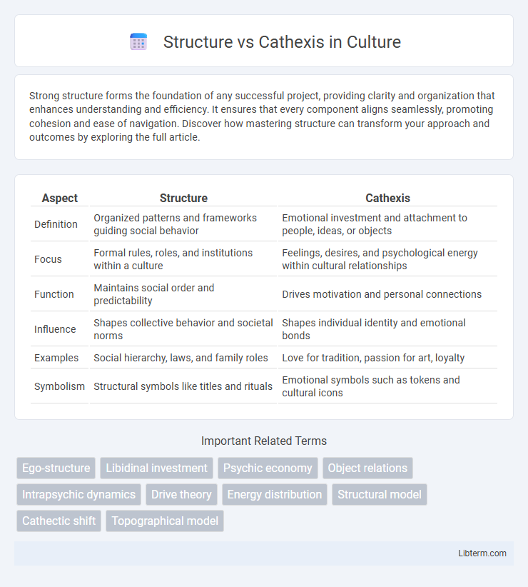 Cathexis vs Structure in Culture - What is The Difference?