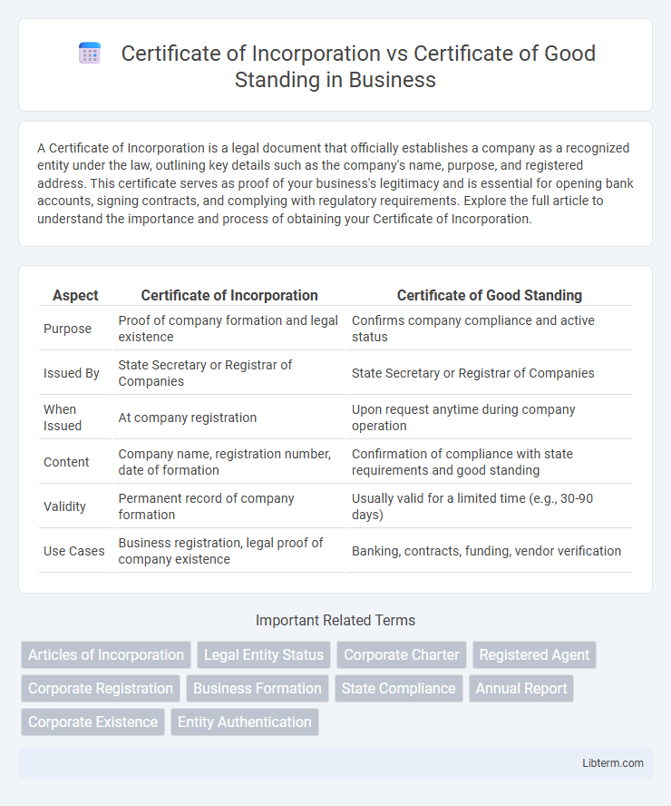 Certificate of Good Standing vs Certificate of Incorporation in Business - What is The Difference?
