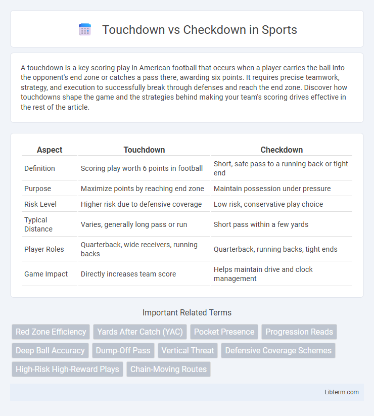 Checkdown vs Touchdown in Sports - What is The Difference?