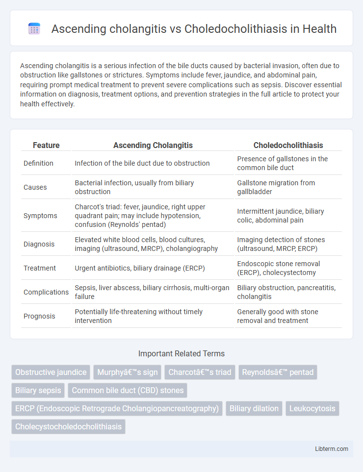 Choledocholithiasis vs Ascending cholangitis in Health - What is The Difference?