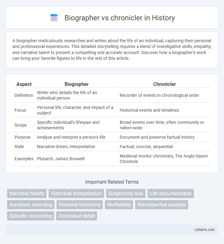 chronicler vs Biographer in History - What is The Difference?