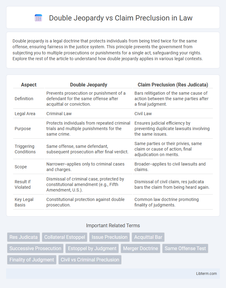 Claim Preclusion vs Double Jeopardy in Law - What is The Difference?