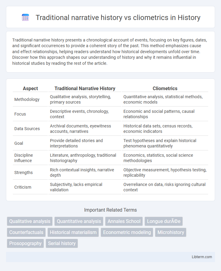 cliometrics vs Traditional narrative history in History - What is The Difference?
