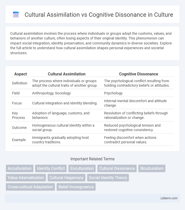Cognitive Dissonance vs Cultural Assimilation in Culture - What is The Difference?