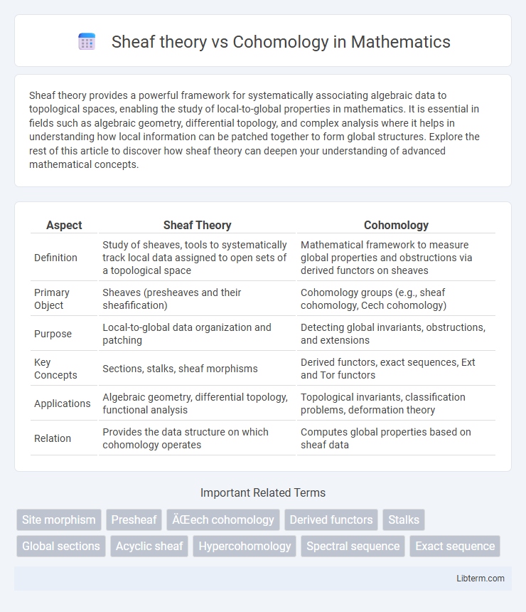 Cohomology vs Sheaf theory in Mathematics - What is The Difference?
