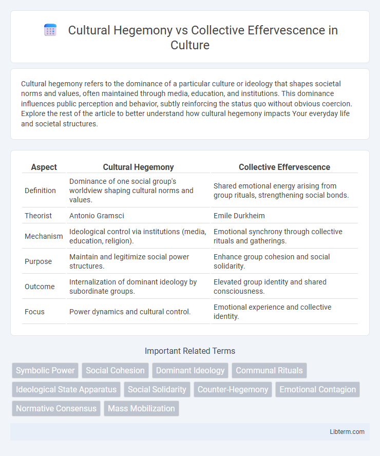 Collective Effervescence vs Cultural Hegemony in Culture - What is The Difference?