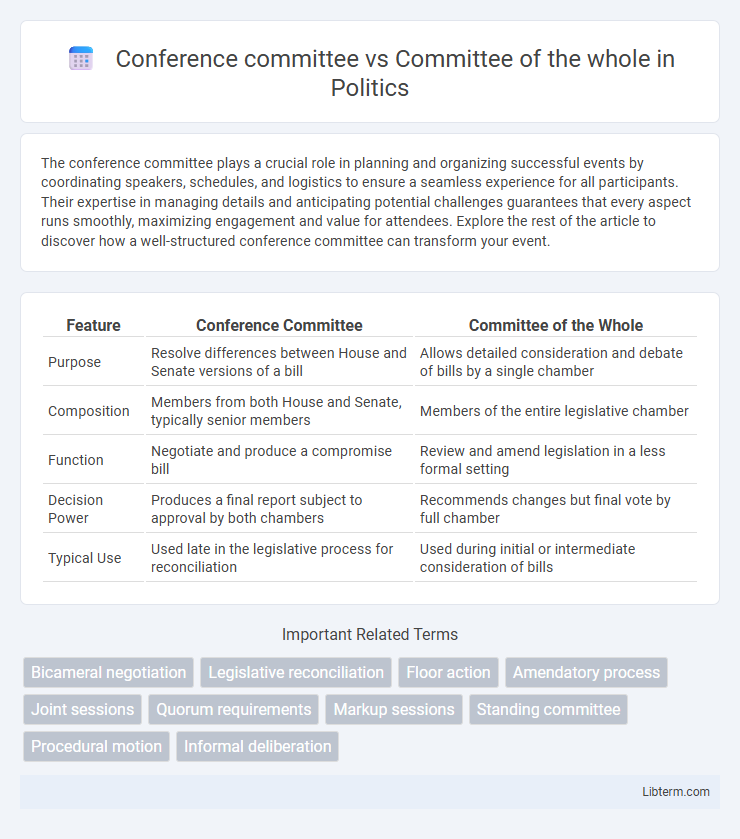 Committee of the whole vs Conference committee in Politics - What is The Difference?