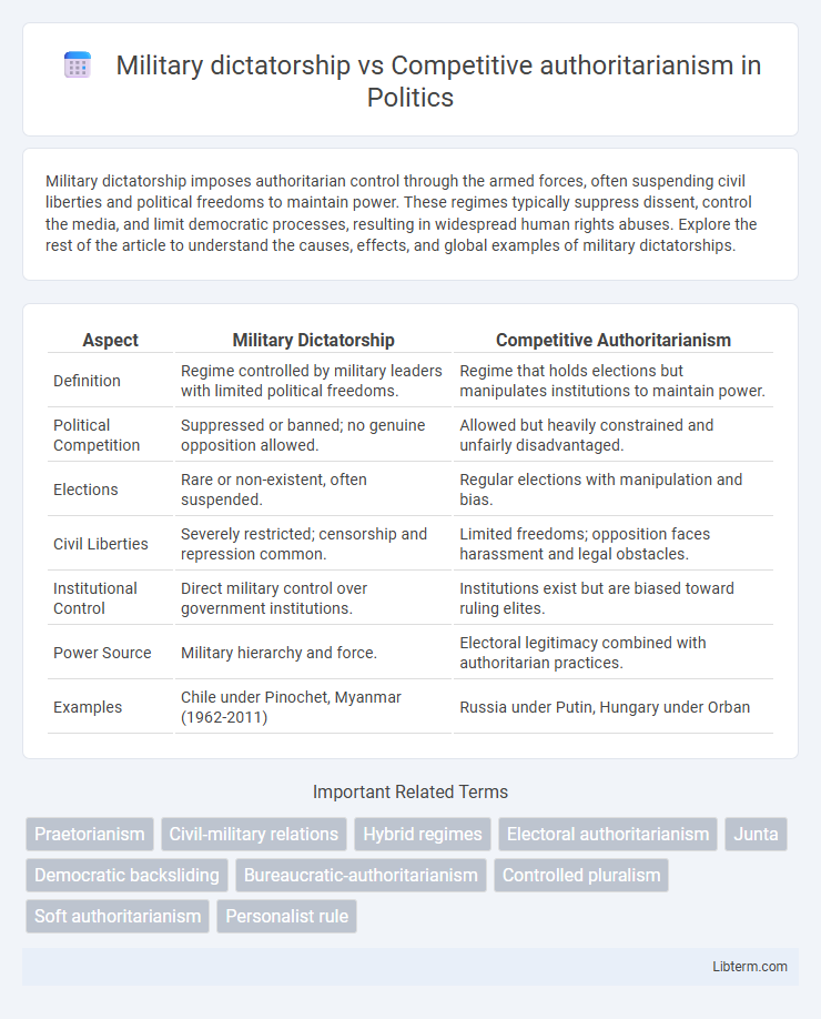 Competitive authoritarianism vs Military dictatorship in Politics - What is The Difference?