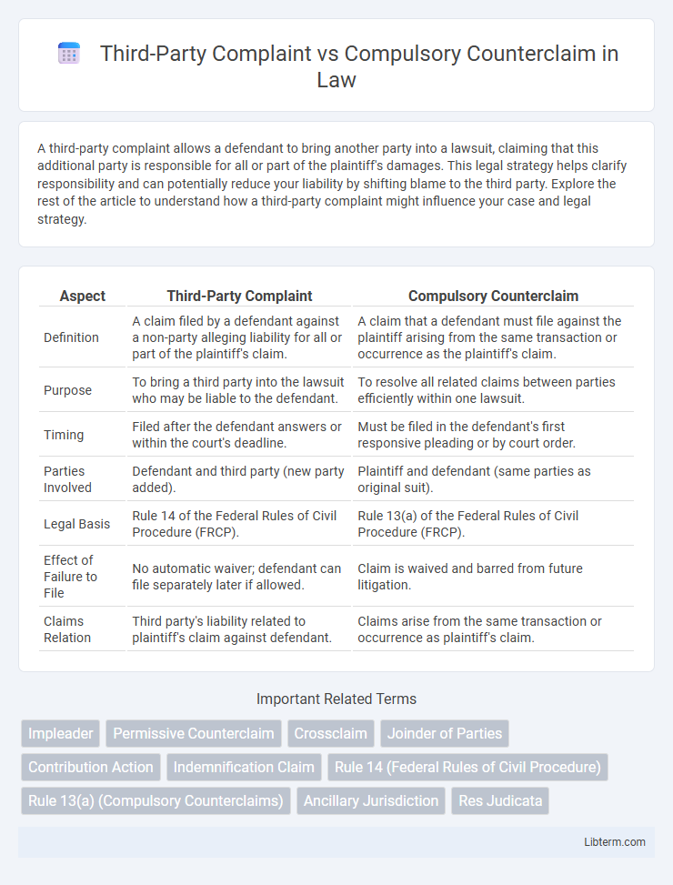 Compulsory Counterclaim vs Third-Party Complaint in Law - What is The Difference?