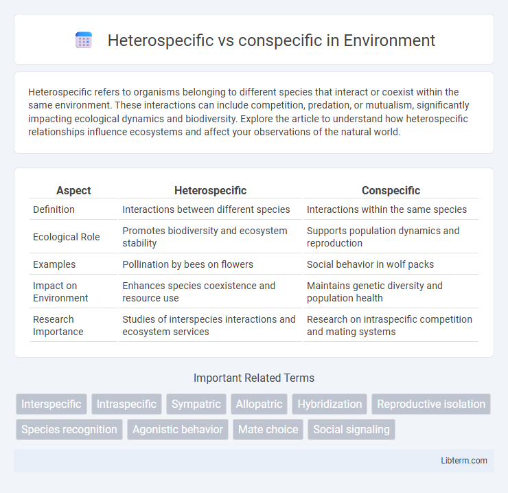 conspecific vs Heterospecific in Environment - What is The Difference?