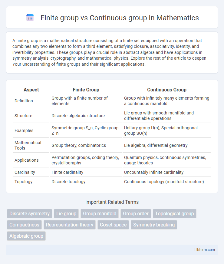 Continuous group vs Finite group in Mathematics - What is The Difference?